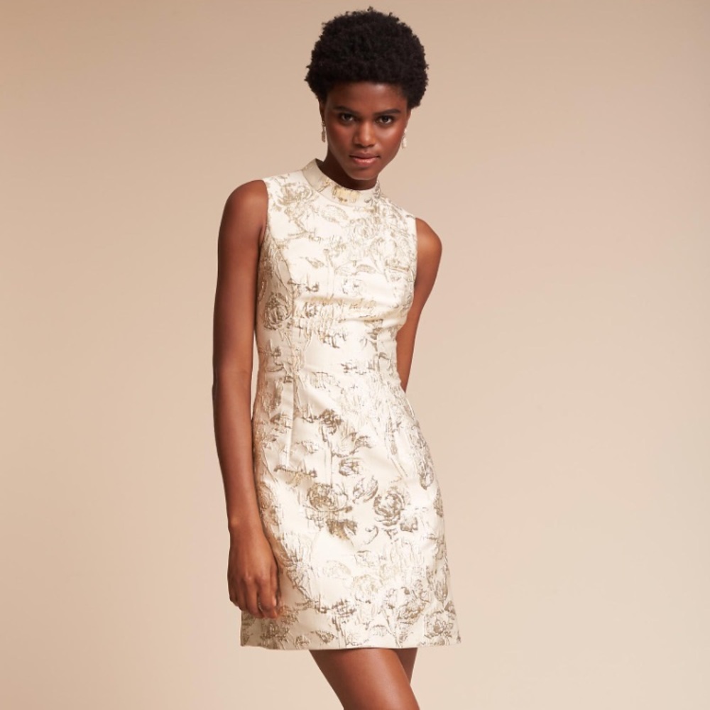 Bhldn Reine dress in cream & gold